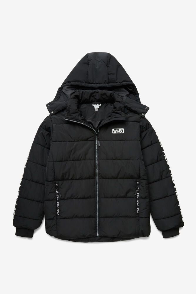 Fila Jacket Pace Puffer Mens Black - India JBR-580492